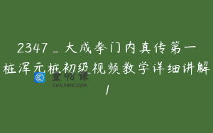 2347_大成拳门内真传第一桩浑元桩初级视频教学详细讲解1
