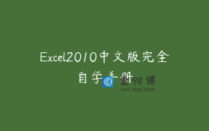 Excel2010中文版完全自学手册