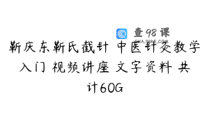 靳庆东靳氏截针 中医针灸教学入门 视频讲座 文字资料 共计60G