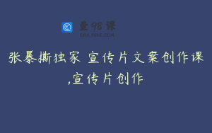 张暴撕独家 宣传片文案创作课,宣传片创作