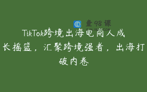 TikTok跨境出海电商人成长摇篮，汇聚跨境强者，出海打破内卷