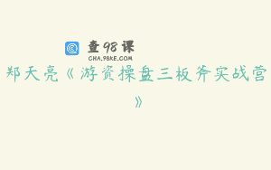 郑天亮《游资操盘三板斧实战营》
