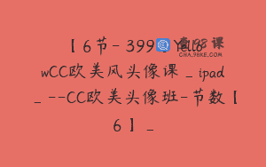 【6节-￥399】YellowCC欧美风头像课_ipad_–CC欧美头像班-节数【6】_
