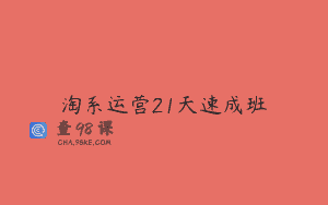 淘系运营21天速成班