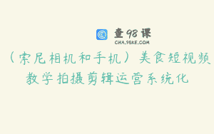 （索尼相机和手机）美食短视频教学拍摄剪辑运营系统化