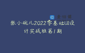 张小碗儿2022零基础UI设计实战班第1期