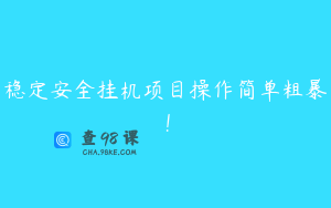 稳定安全挂机项目操作简单粗暴！