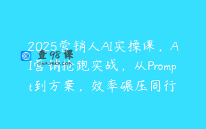 2025营销人AI实操课，AI营销抢跑实战，从Prompt到方案，效率碾压同行