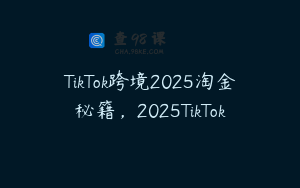 TikTok跨境2025淘金秘籍，2025TikTok