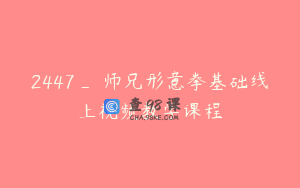 2447_翀师兄形意拳基础线上视频教学课程