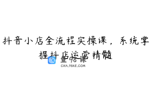 抖音小店全流程实操课，系统掌握抖店运营精髓