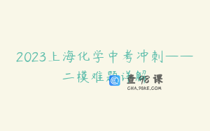 2023上海化学中考冲刺——二模难题详解