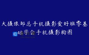 大摄狼邹总手机摄影爱好班零基础学会手机摄影构图