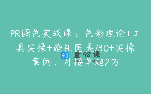 PR调色实战课：色彩理论+工具实操+婚礼医美/30+实操案例，月接单超2万