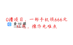 0撸项目,一部手机领666元红包,操作无难点