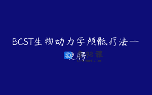 BCST生物动力学颅骶疗法—硬腭