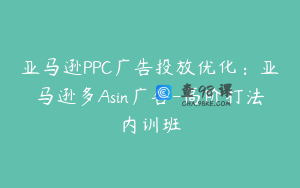 亚马逊PPC广告投放优化：亚马逊多Asin广告-高阶打法内训班