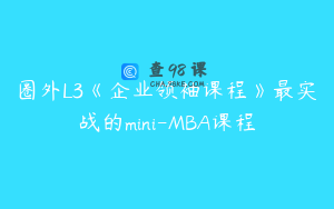 圈外L3《企业领袖课程》最实战的mini-MBA课程