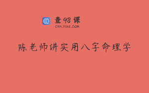 陈老师讲实用八字命理学