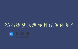 23届燃梦幼教学科优学体系A