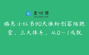璐崽小红书90天涨粉创富陪跑营,三大体系,从0~1成就