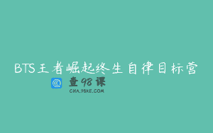 BTS王者崛起终生自律目标营