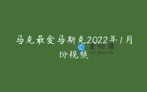 马克最爱马斯克2022年1月份视频