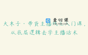 大木子·带货主播线上入门课，从底层逻辑去学主播话术