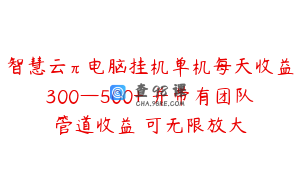 智慧云π电脑挂机单机每天收益300—500+ 并带有团队管道收益 可无限放大