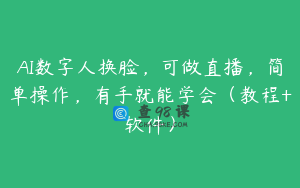 AI数字人换脸，可做直播，简单操作，有手就能学会（教程+软件）