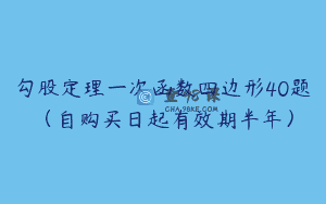 勾股定理一次函数四边形40题(自购买日起有效期半年)