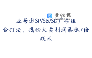 亚马逊SP/SB/SD广告组合打法，揭秘大卖利润暴涨7倍战术