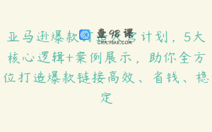 亚马逊爆款打造天宫计划,5大核心逻辑+案例展示,助你全方位打造爆款链接高效、省钱、稳定