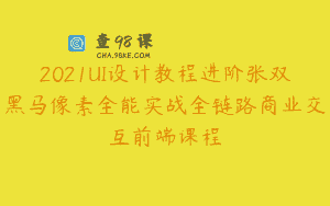 2021UI设计教程进阶张双黑马像素全能实战全链路商业交互前端课程