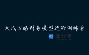 大成方略财务模型进阶训练营
