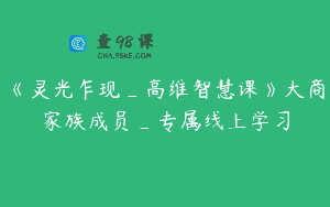 《灵光乍现_高维智慧课》大商家族成员_专属线上学习