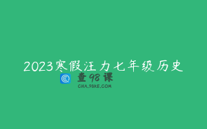 2023寒假汪力七年级历史