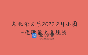东北余文乐2022.2月小圈-逻辑量化说视频