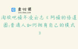 淘股吧骚年凌云志《阿骚的悟道圈:普通人如何拥有自己的模式》