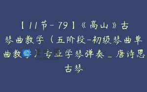 【11节-￥79】《高山》古琴曲教学（五阶段-初级琴曲单曲教学）专业学琴弹奏_唐诗思古琴