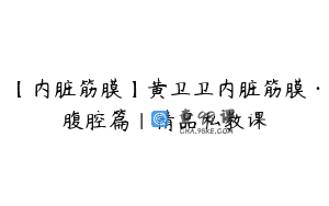 【内脏筋膜】黄卫卫内脏筋膜·腹腔篇｜精品私教课