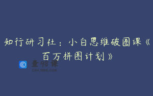 知行研习社：小白思维破圈课《百万拼图计划》