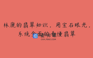 林鹿的翡翠知识，用宝石眼光，系统全面的看懂翡翠