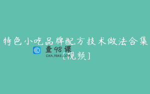 特色小吃品牌配方技术做法合集 [视频]