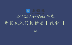 c210375-Meta二次开发从入门到精通【代金垚】-sz