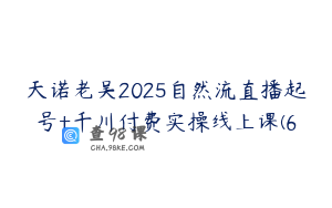天诺老吴2025自然流直播起号+千川付费实操线上课(6