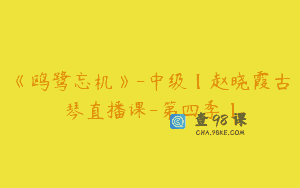 《鸥鹭忘机》-中级【赵晓霞古琴直播课-第四季】