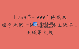 【258节-￥999】陈式太极拳老架一路太极导师王战军_王战军太极