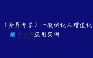（会员专享）一般纳税人增值税应用实训