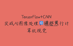 TensorFlow+CNN实战AI图像处理，轻松入行计算机视觉